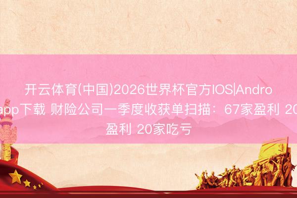 开云体育(中国)2026世界杯官方IOS|Android手机app下载 财险公司一季度收获单扫描：67家盈利 20家吃亏