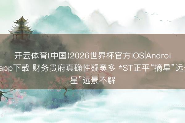 开云体育(中国)2026世界杯官方IOS|Android手机app下载 财务贵府真确性疑窦多 *ST正平“摘星”远景不解