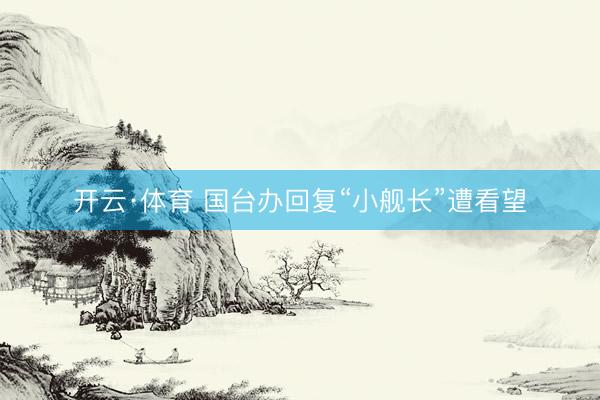 开云·体育 国台办回复“小舰长”遭看望