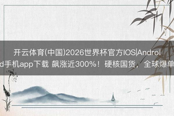 开云体育(中国)2026世界杯官方IOS|Android手机app下载 飙涨近300%！硬核国货，全球爆单