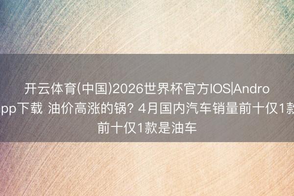 开云体育(中国)2026世界杯官方IOS|Android手机app下载 油价高涨的锅? 4月国内汽车销量前十仅1款是油车