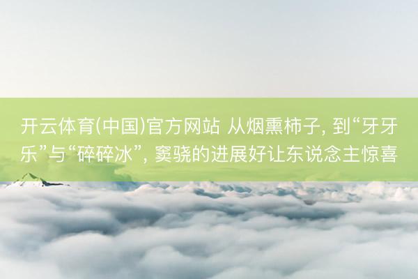 开云体育(中国)官方网站 从烟熏柿子， 到“牙牙乐”与“碎碎冰”， 窦骁的进展好让东说念主惊喜