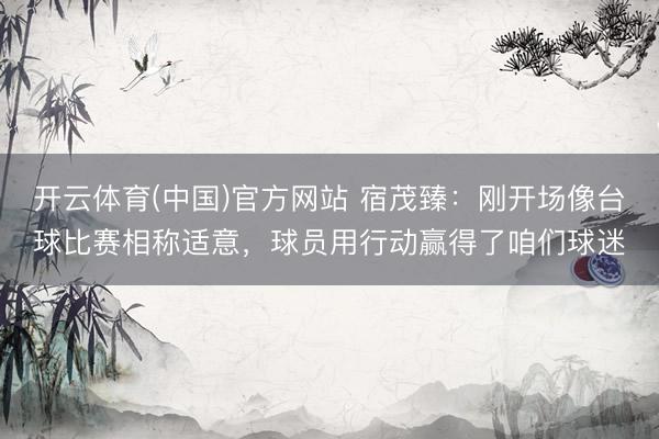 开云体育(中国)官方网站 宿茂臻：刚开场像台球比赛相称适意，球员用行动赢得了咱们球迷
