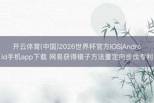 开云体育(中国)2026世界杯官方IOS|Android手机app下载 网易获得模子方法重定向步伐专利