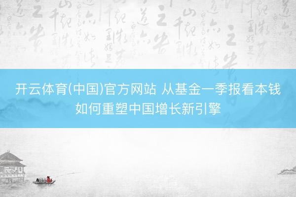开云体育(中国)官方网站 从基金一季报看本钱如何重塑中国增长新引擎