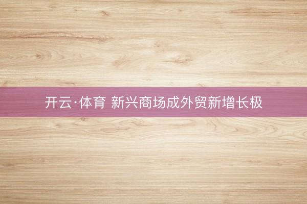 开云·体育 新兴商场成外贸新增长极