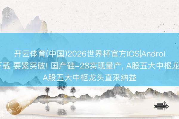 开云体育(中国)2026世界杯官方IOS|Android手机app下载 要紧突破! 国产硅-28实现量产， A股五大中枢龙头直采纳益