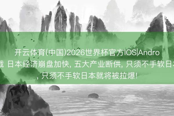 开云体育(中国)2026世界杯官方IOS|Android手机app下载 日本经济崩盘加快, 五大产业断供, 只须不手软日本就将被拉爆!